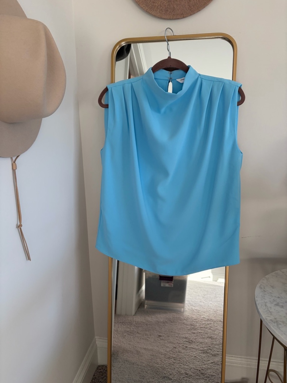 Amanda Uprichard Sleeveless Fabienne Top in Pacific Blue